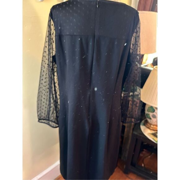 TALBOTS PONTE MESH DOT SHIFT DRESS - Picture 5 of 9